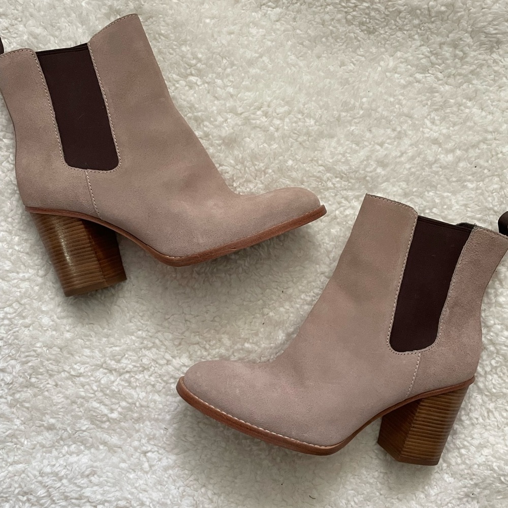 Cole Haan genuine suede heeled bootie
